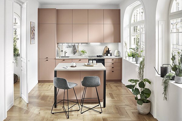 Nobilia Küche rosa pink Pastellfarbe